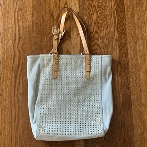 *GUC* Kelsi Dagger Suede Studded Tote Bag - White